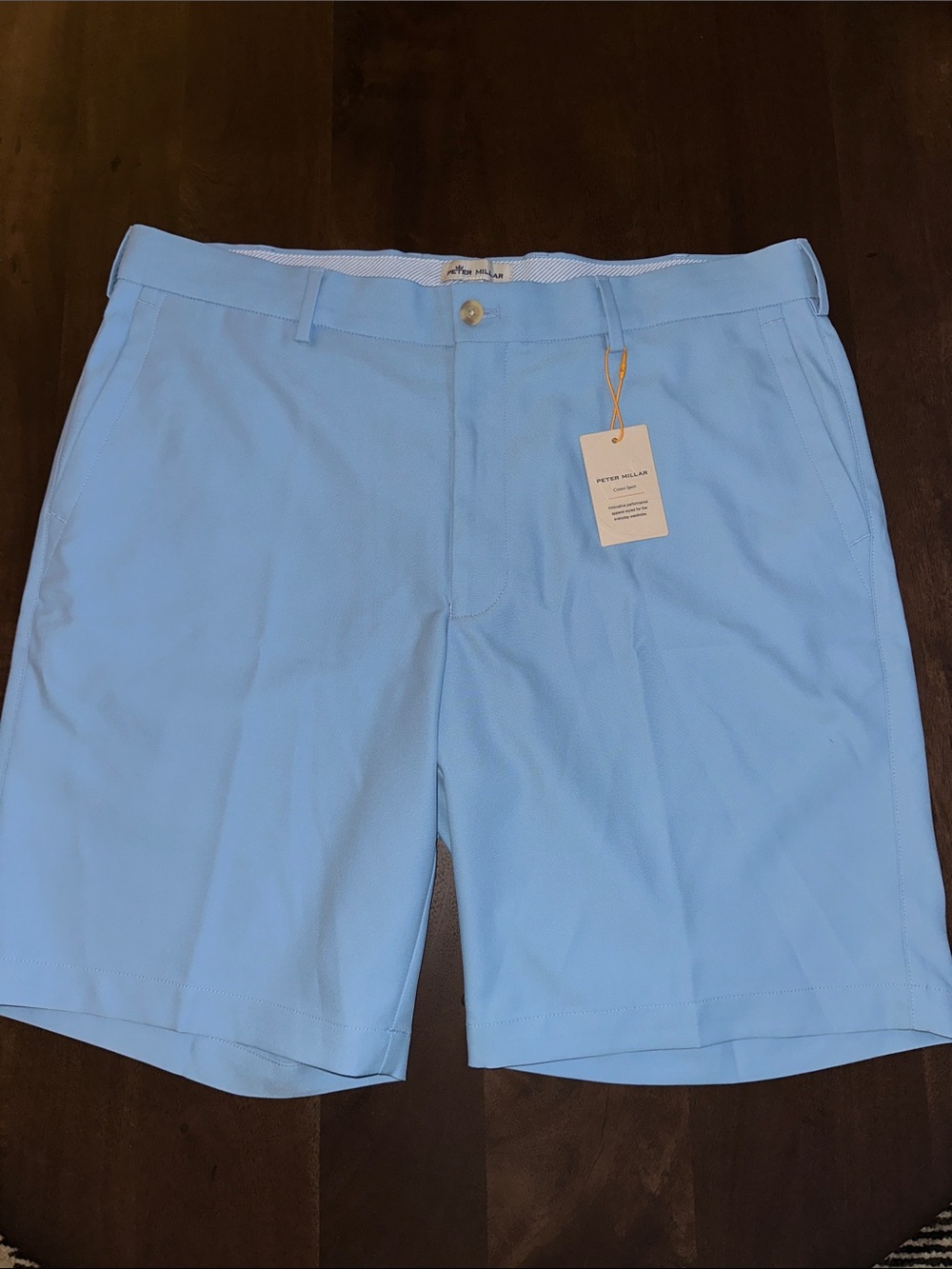 Peter Millar Sky Blue Flat-Front Performance Shorts